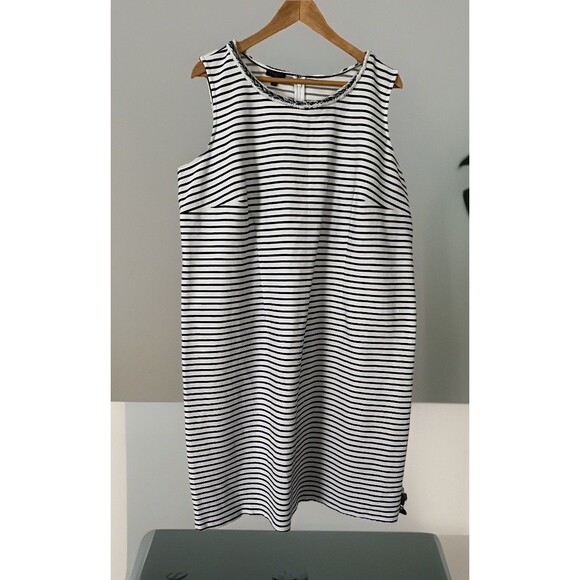 Talbots Blue & White Striped Sleeveless Dress Plus Size 18 NWOT - Picture 1 of 7